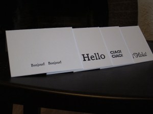 International Hello Letterpress Notecards